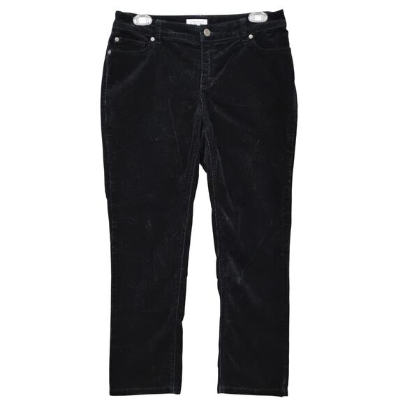 Charter Club Pant Shop Petite Corduroy Pants Size 6 Petite Short Black 5 Pockets - Picture 1 of 7